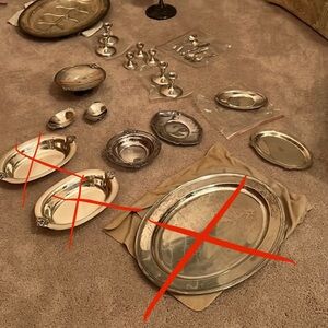 LOT of silver serving pieces